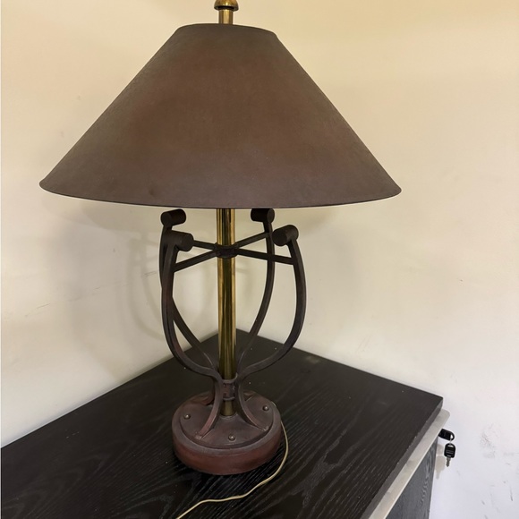 Hart Associates Mid Century Modern Brutalist Steel and Brass Lamp Postmoden - Picture 5 of 15
